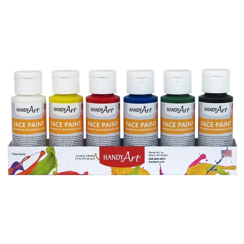 RPC882555 - Handy Art 2Oz 6/Set Washable Face Paint Kit Bottles in Paint