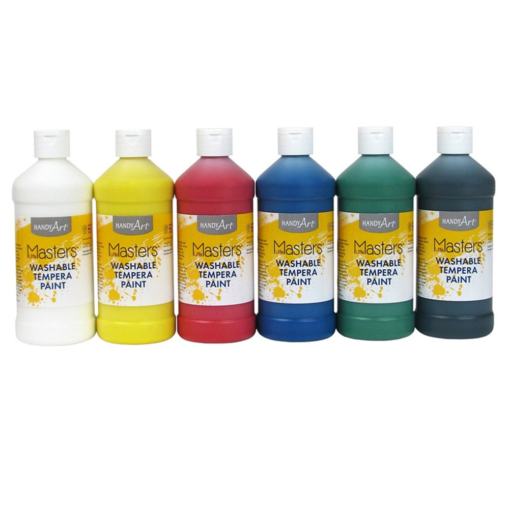 Little Masters Washable Tempera Paint, Pint, 6-Color Kit - RPC882770 | Rock Paint / Handy Art | Paint