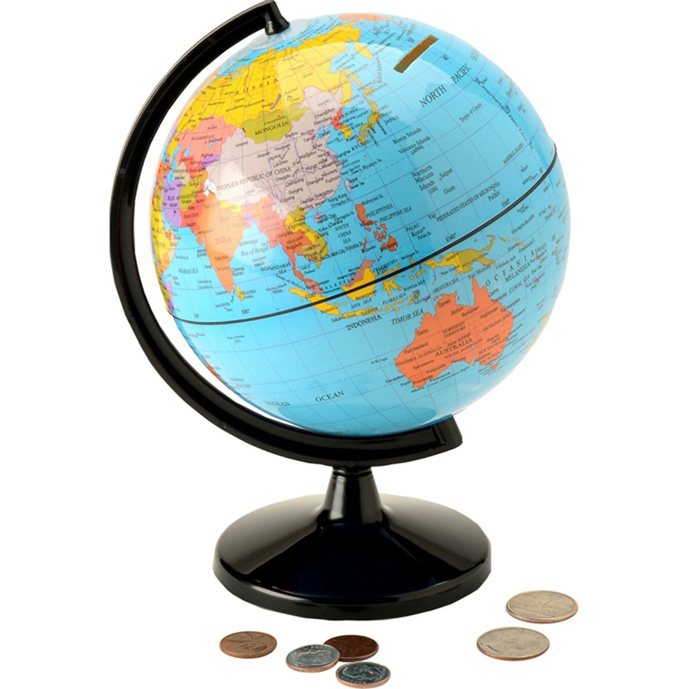Hemispheres Globe 5.6 Coin Bank - RWPCB01 | Waypoint Geographic | Novelty"