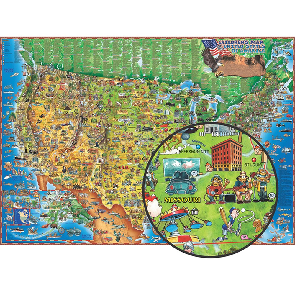 RWPDM005 - Childrens Map Of The Usa in Maps & Map Skills