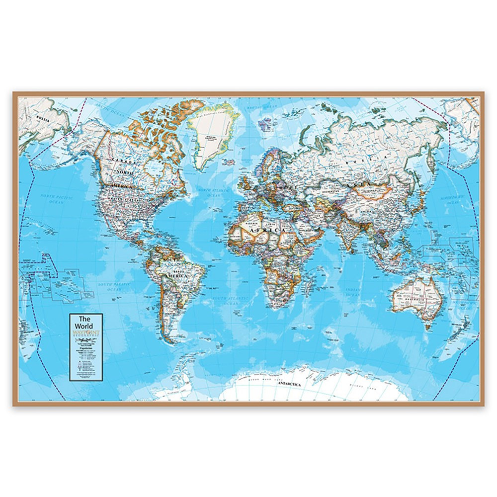 Contemporary World 24 x 36" Laminated Wall Map - RWPWG14 | Waypoint Geographic | Maps & Map Skills"