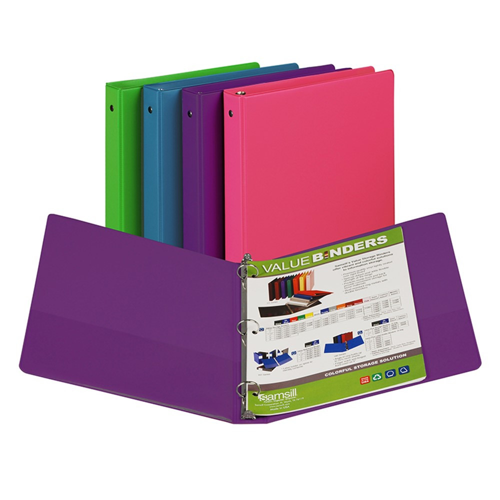 SAM11399 - Fashion Color Binder 1In Capacity in Folders