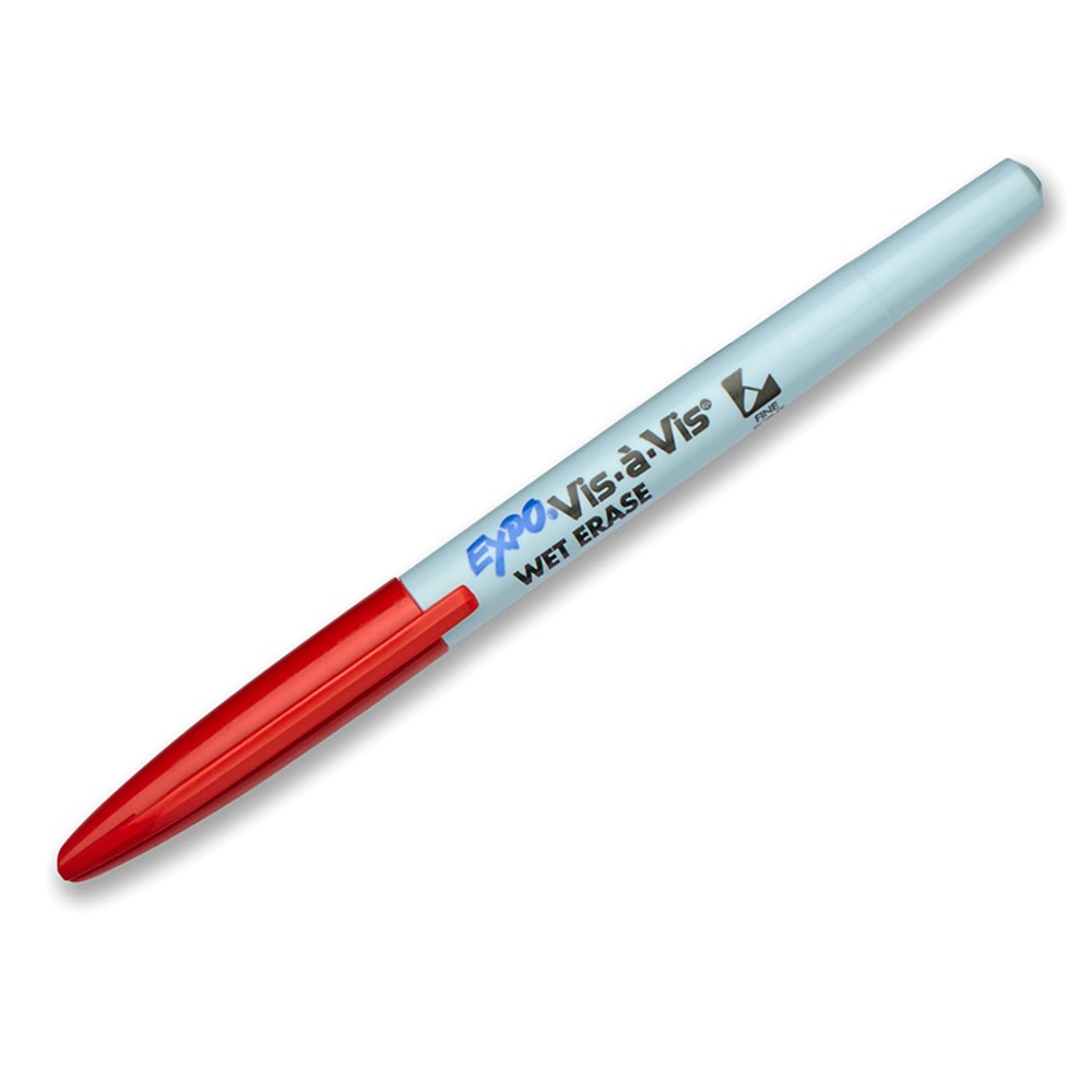 SAN16002 - Marker Vis A Vis Fine Red Wet/Erase Permanent in Markers
