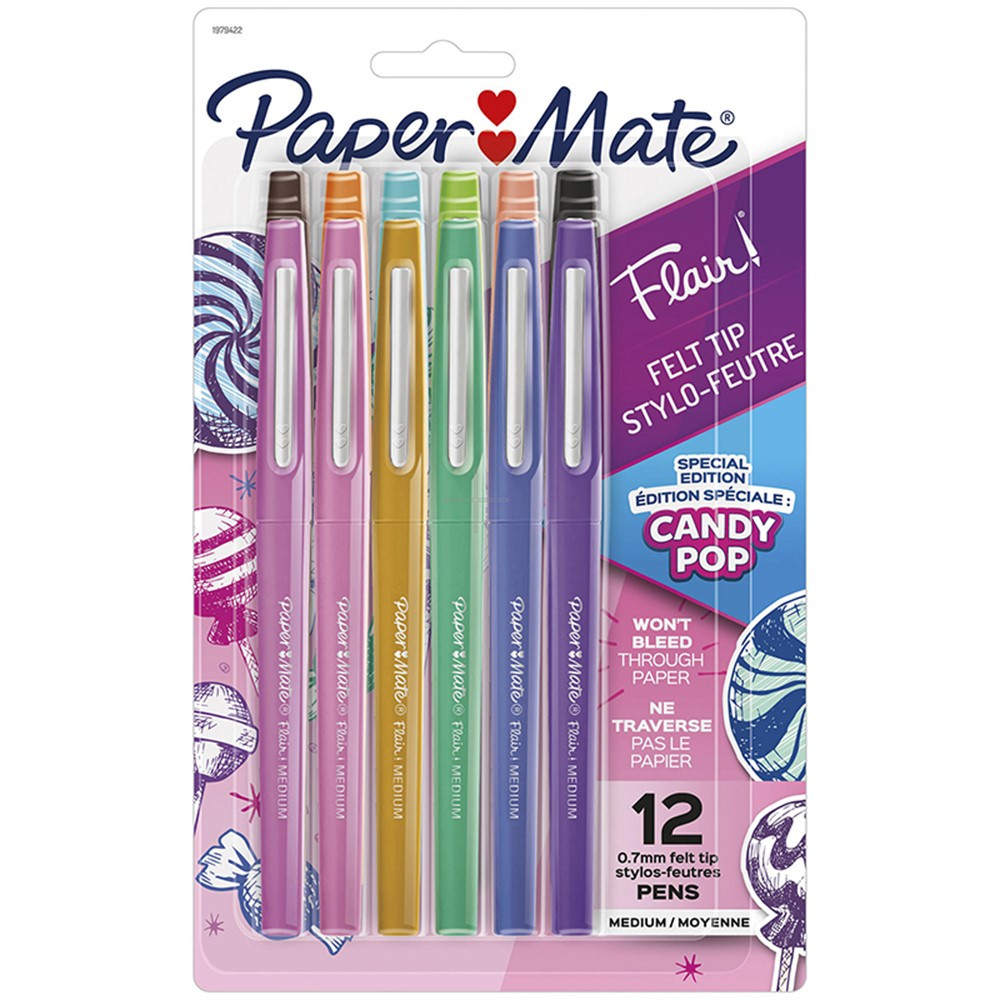 Flair Felt Tip Pens, Medium Point, Candy Pop Pack, 12 Count - SAN1979422 | Sanford L.P. | Pens
