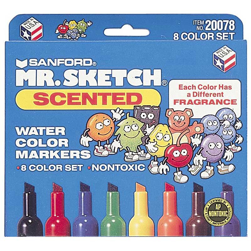 Mr. Sketch® Scented Markers, Assorted Colors, Set Of 8 & Sanford Watercolor  Markers, Scented Assorted Colors, Set Of 12