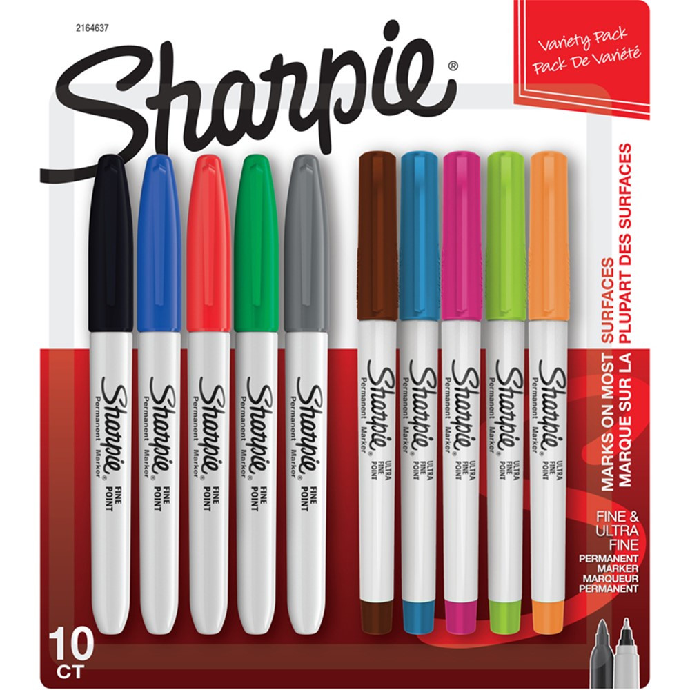 Fine and Ultra Fine Permanent Markers, Assorted, Pack of 10 - SAN2164637, Sanford L.P.