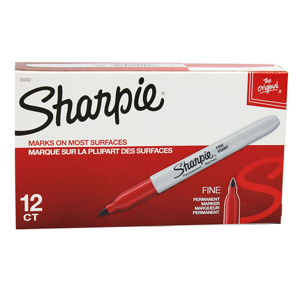 Fine Point Permanent Marker, Red, Box of 12 - SAN30002BX | Newell Brands Distribution Llc | Markers