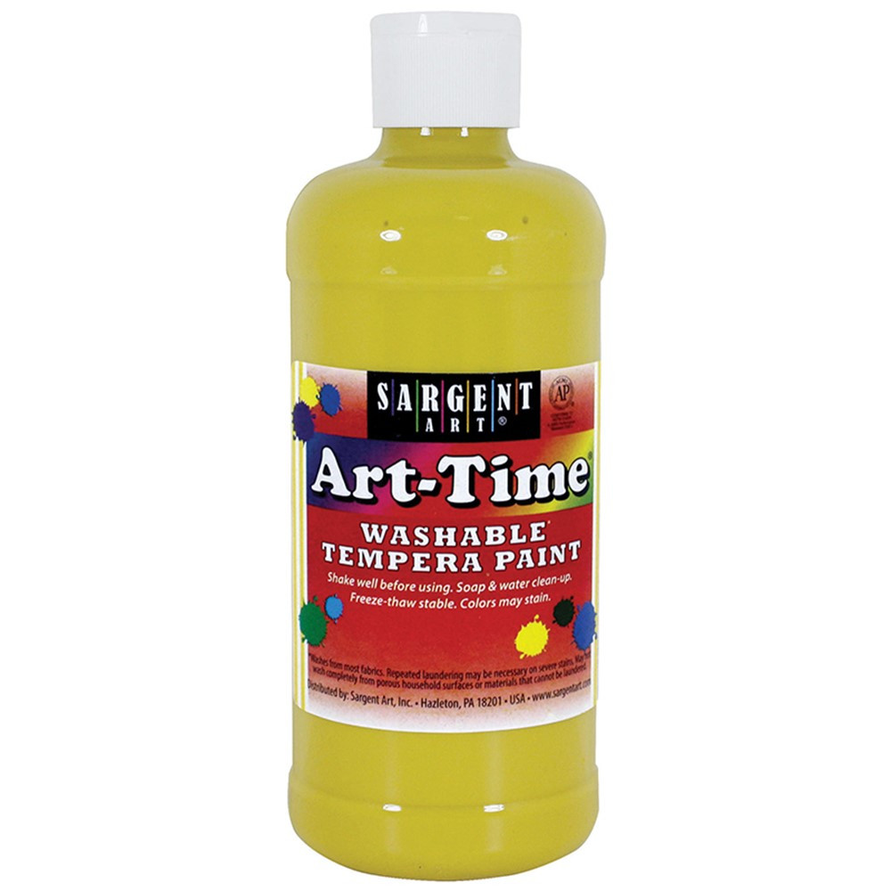 SAR173402 - Yellow Art-Time Washable Paint 16Oz in Paint