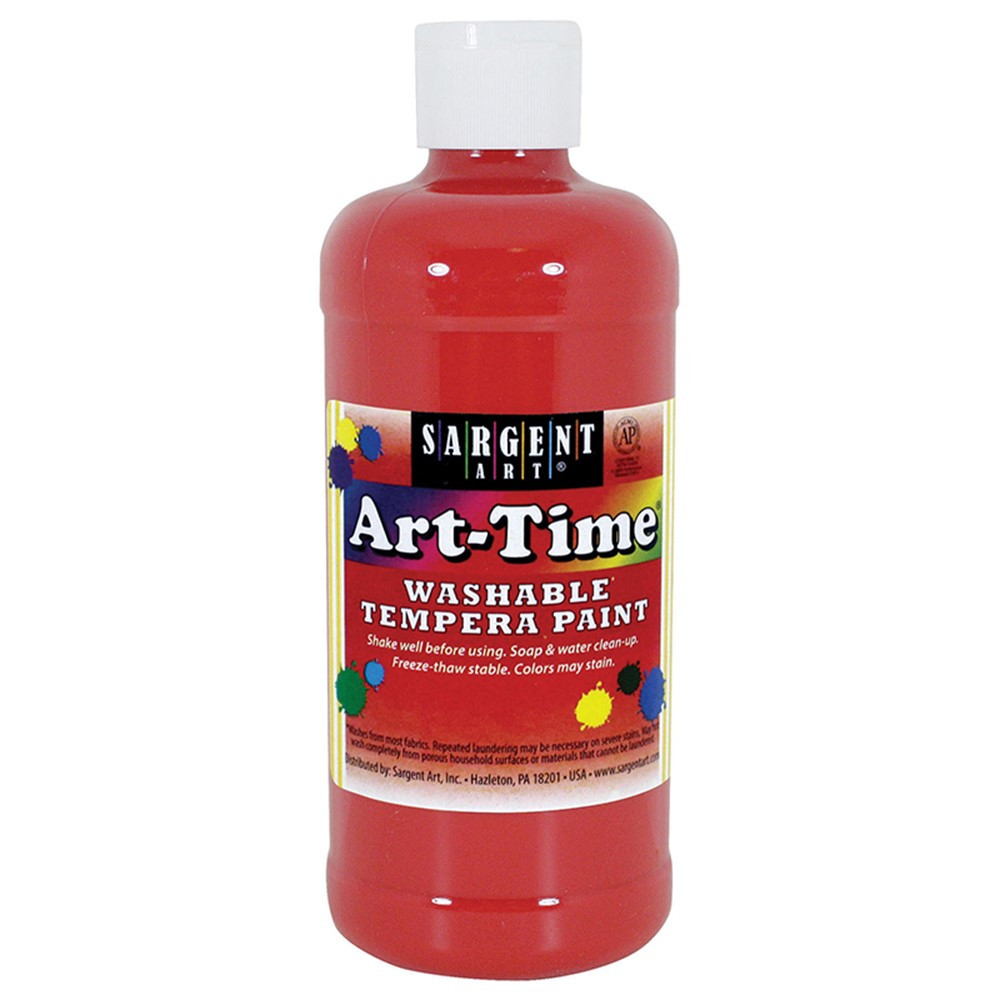 SAR173420 - Red Art-Time Washable Paint 16 Oz in Paint