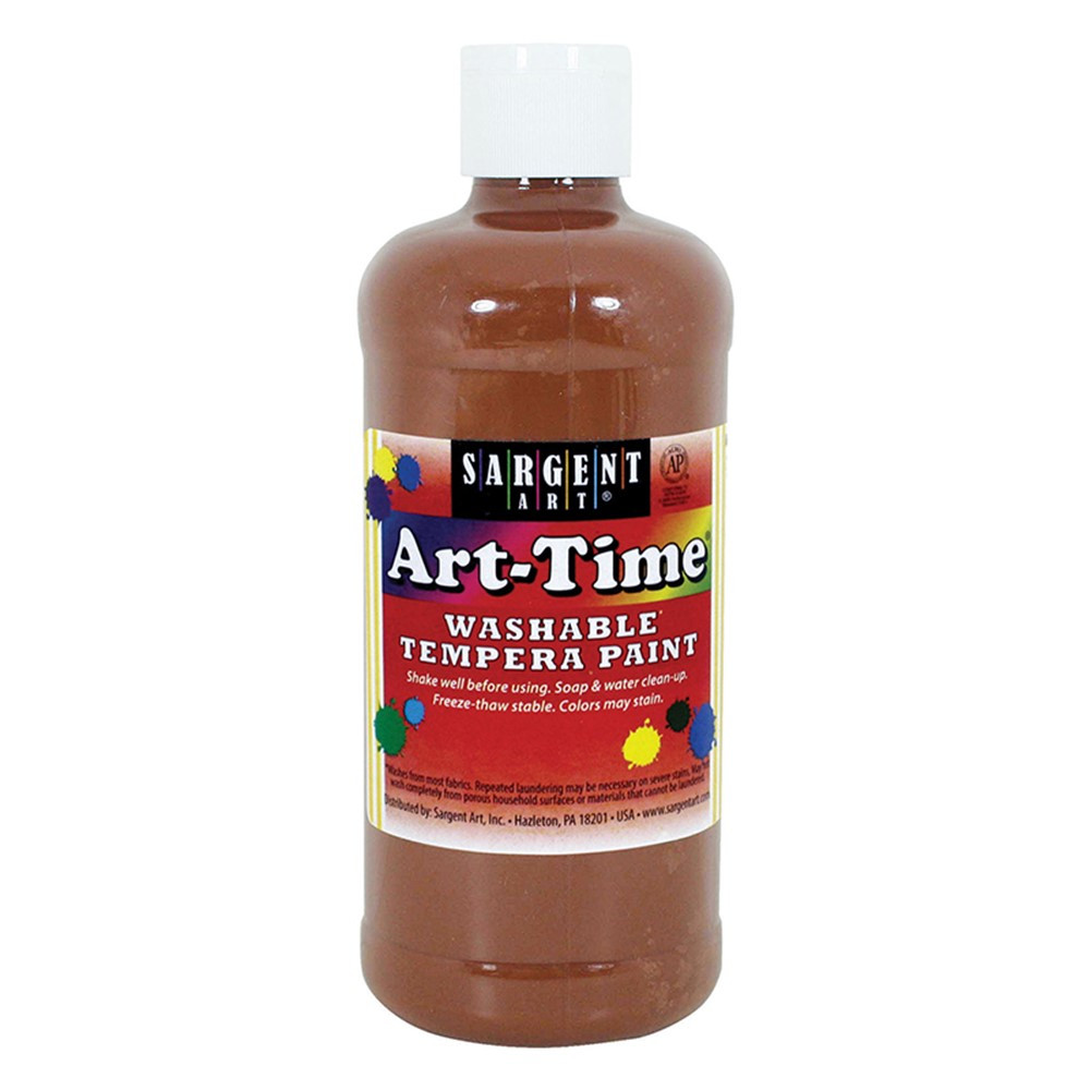 SAR173488 - Brown Art-Time Washable Paint 16 Oz in Paint