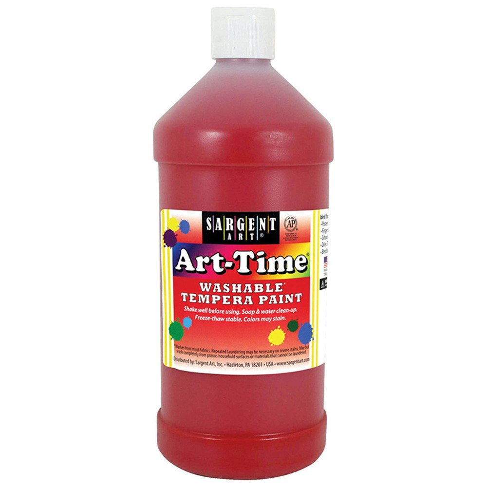 SAR173520 - Red Art-Time Washable Paint 32 Oz in Paint