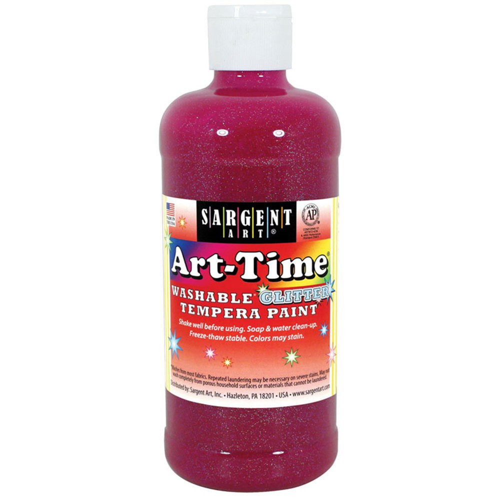 Art-Time Washable Glitter Tempera, 16 oz., Magenta - SAR173738 | Sargent Art  Inc. | Paint