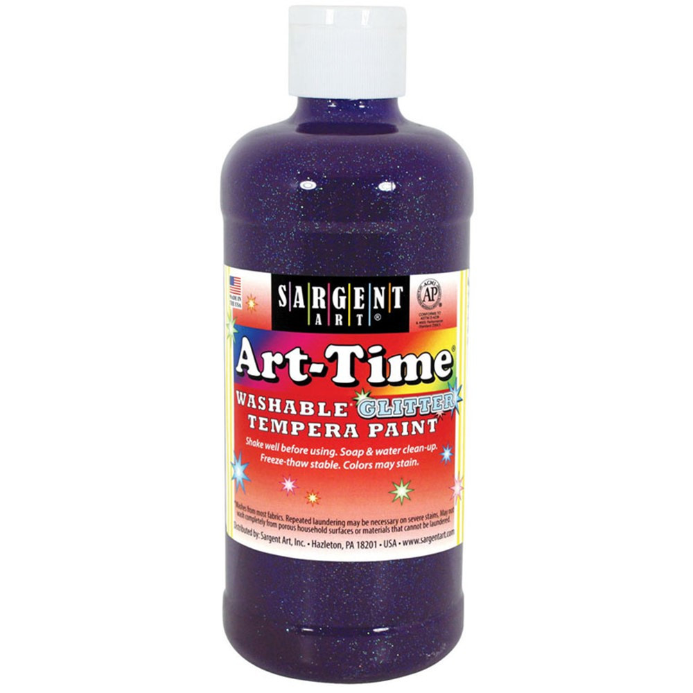 Art-Time Washable Glitter Tempera, 16 oz., Violet - SAR173742 | Sargent Art  Inc. | Paint