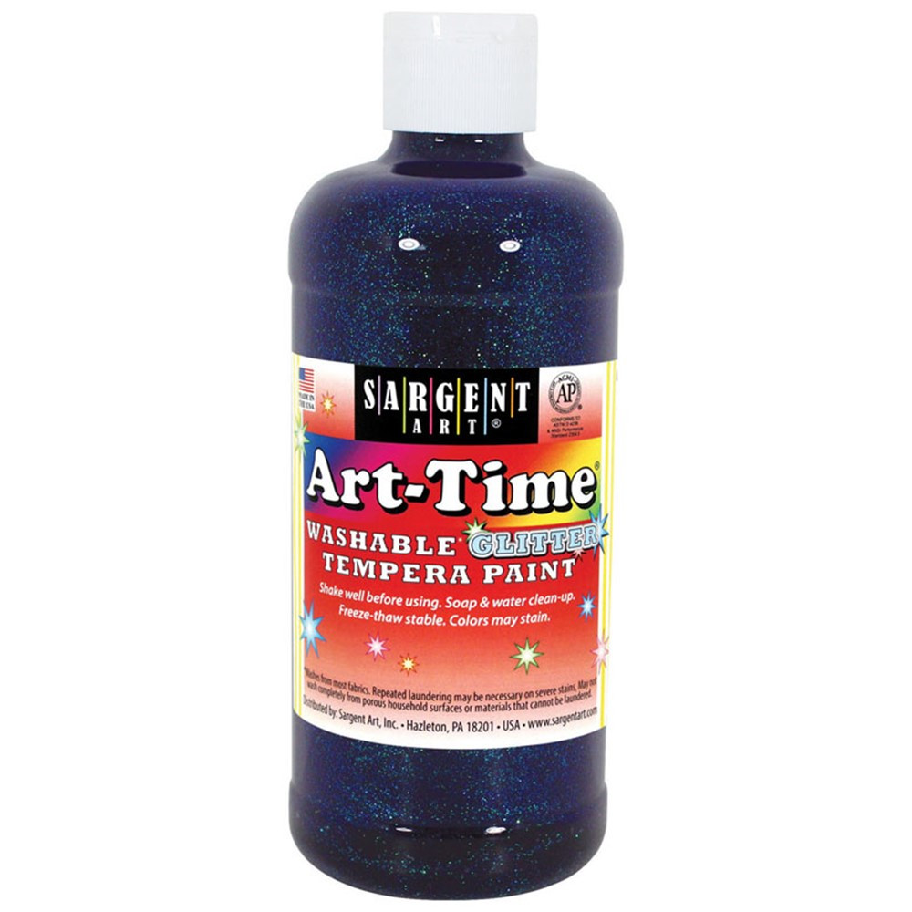 Art-Time Washable Glitter Tempera, 16 oz., Blue - SAR173750 | Sargent Art  Inc. | Paint