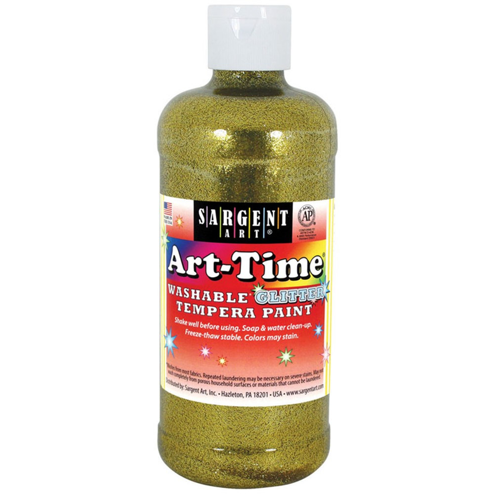 Art-Time Washable Glitter Tempera, 16 oz., Gold - SAR173781 | Sargent Art  Inc. | Paint