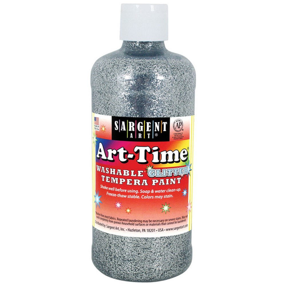 Art-Time Washable Glitter Tempera, 16 oz., Silver - SAR173782 | Sargent Art  Inc. | Paint