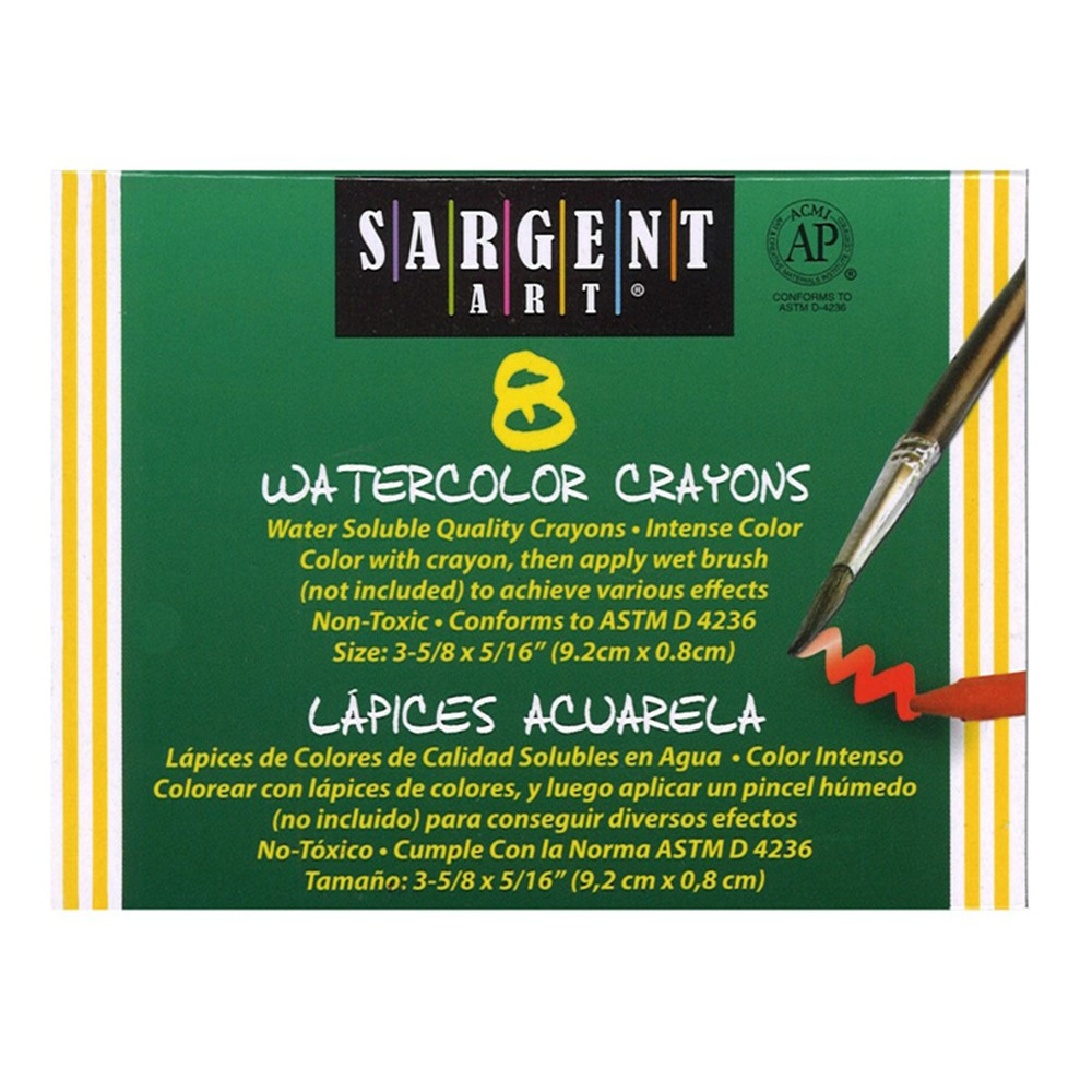 SAR221108 - Sargent Art Watercolor Crayons 8Cnt in Crayons