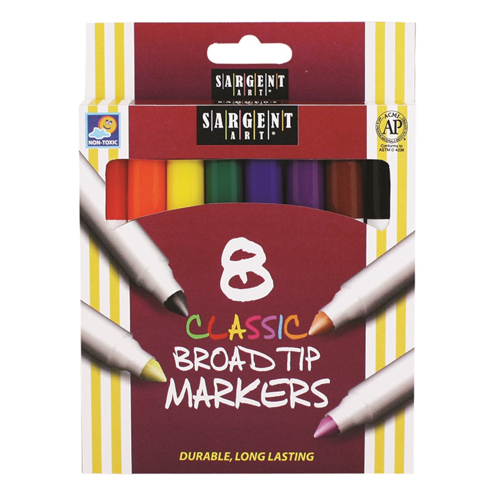 SAR221530 - Sargent Art Classic Markers Broad Tip 8 Colors in Markers