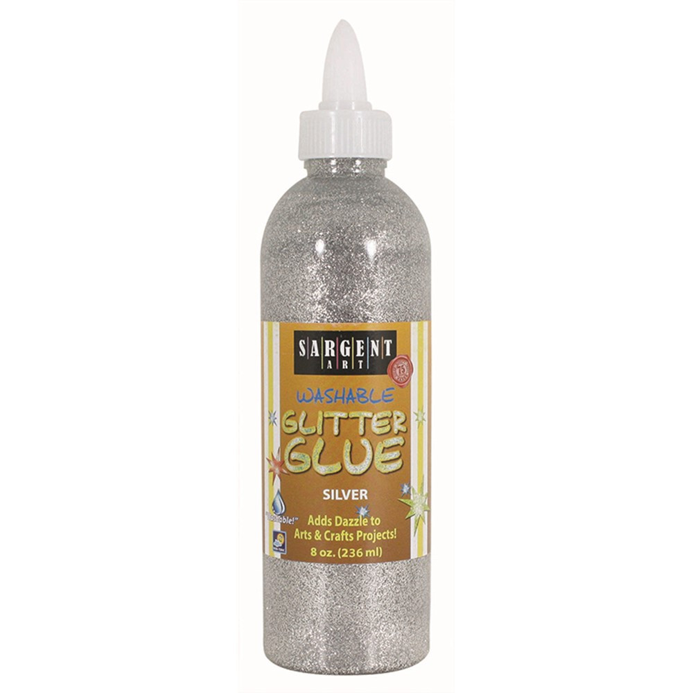 SAR221982 - 8Oz Glitter Glue - Silver in Glitter