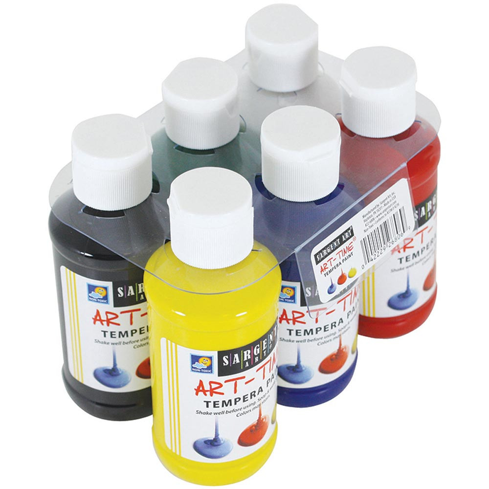 SAR226806 - 6Ct 4Oz Primary Tempera Set W/ Carrier in Paint