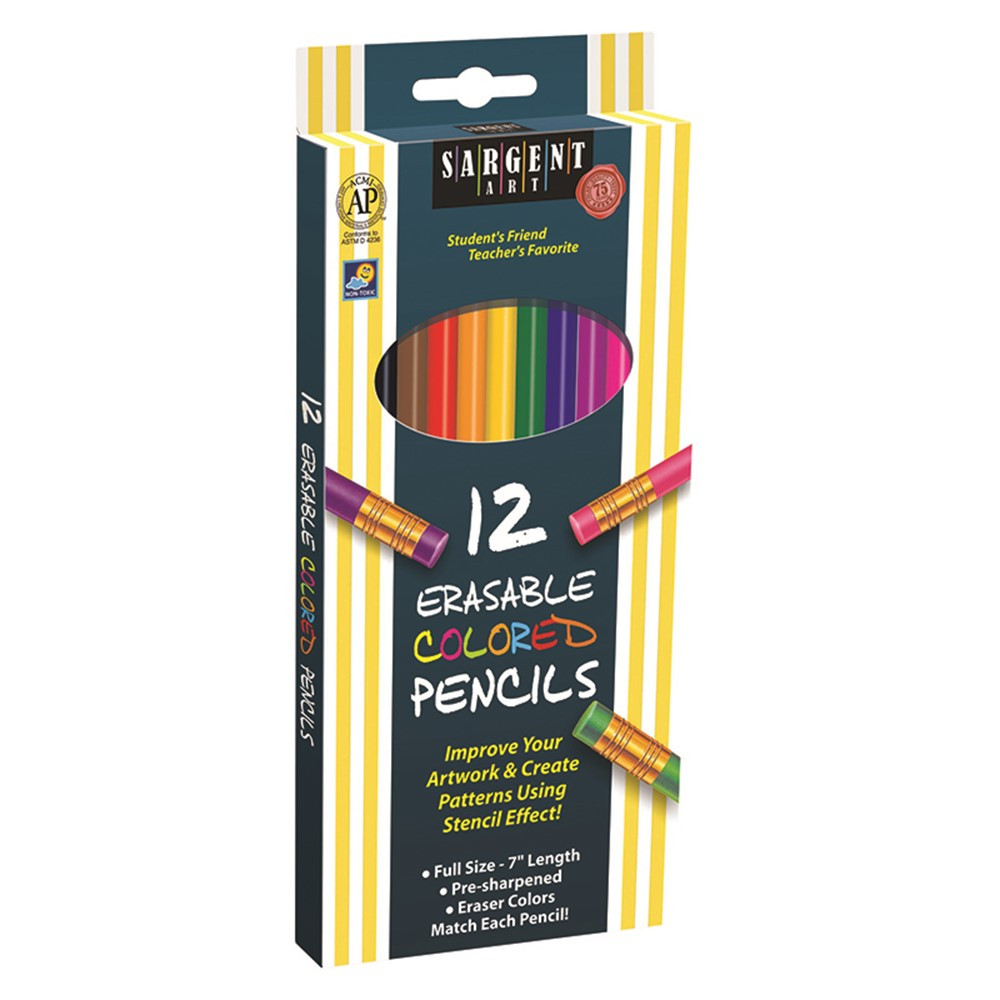SAR227203 - 12Ct Sargent Erasable Clrd Pencil in Colored Pencils