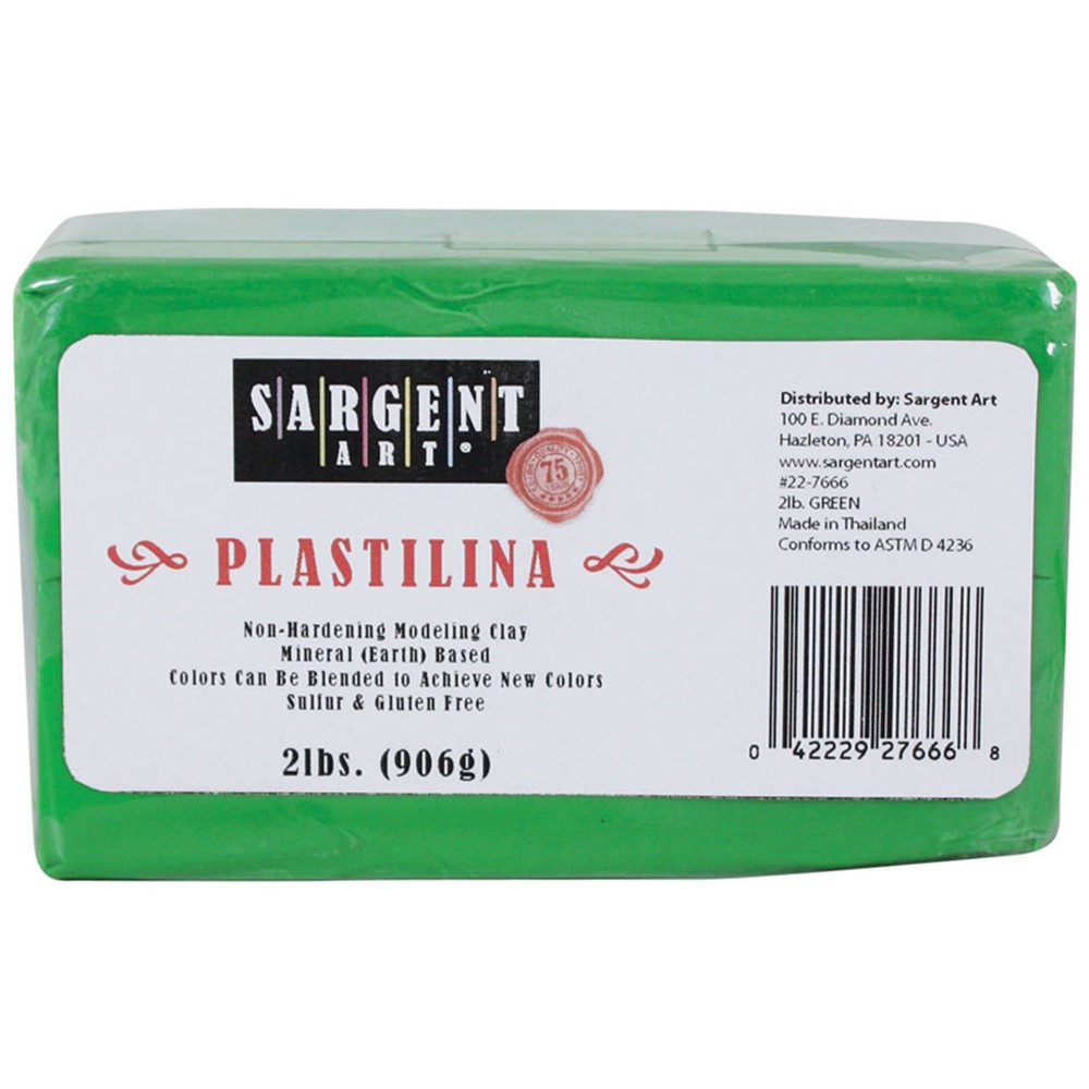 Plastilina Non-Hardening Modeling Clay, 2 lbs., Green - SAR227666 | Sargent Art  Inc. | Clay & Clay Tools