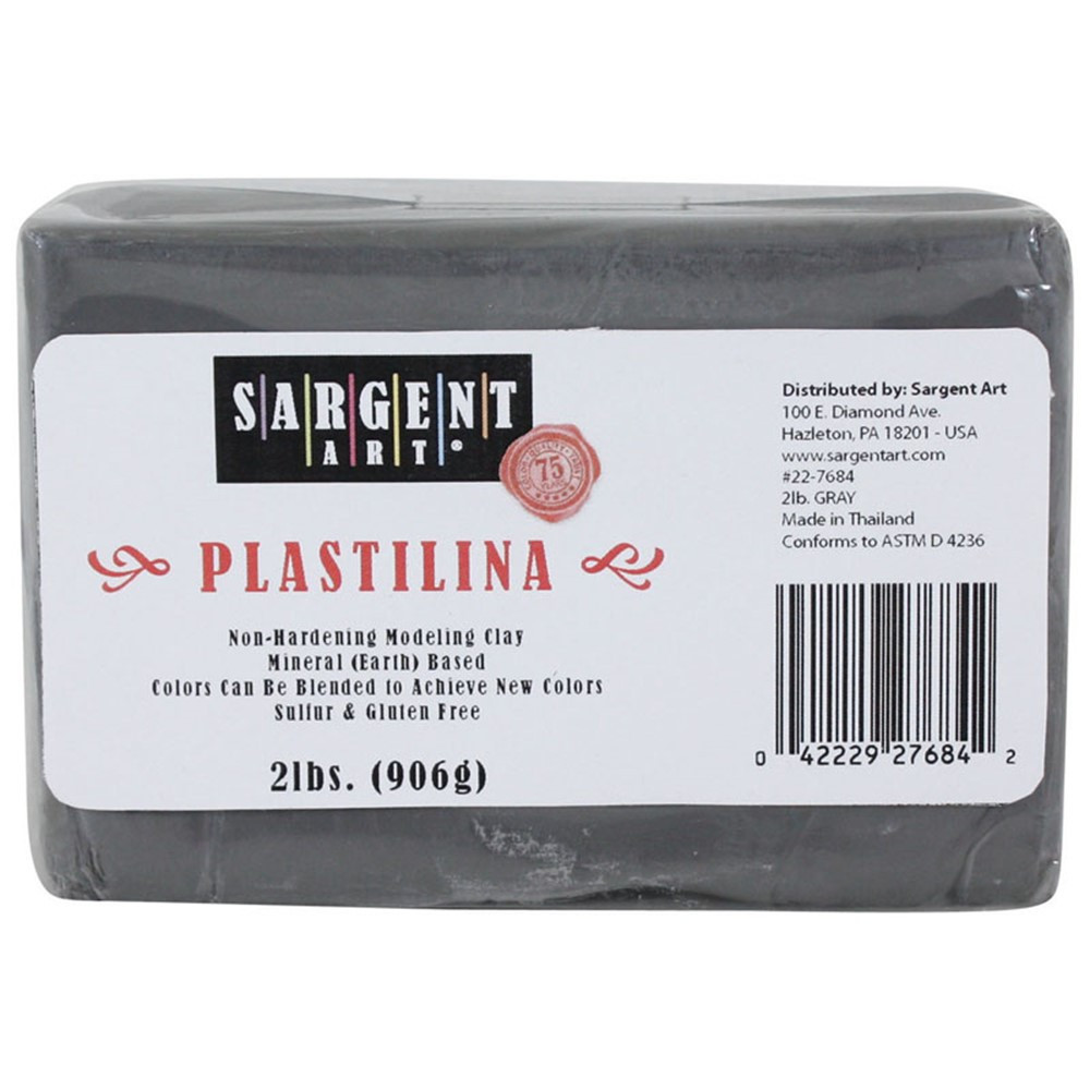 Plastilina Non-Hardening Modeling Clay, 2 lbs., Gray - SAR227684 | Sargent Art  Inc. | Clay & Clay Tools