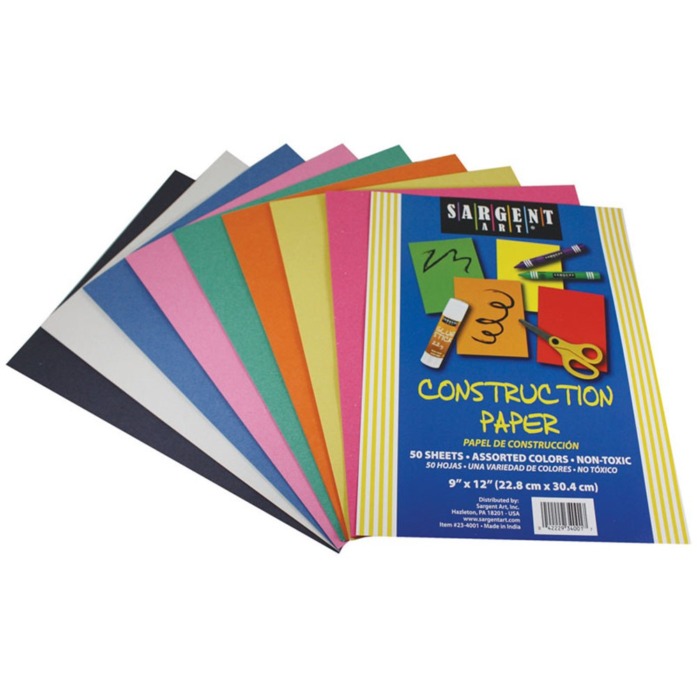 SAR234001 - Construction Paper 50 Sheet Asst Color Pack in Construction Paper