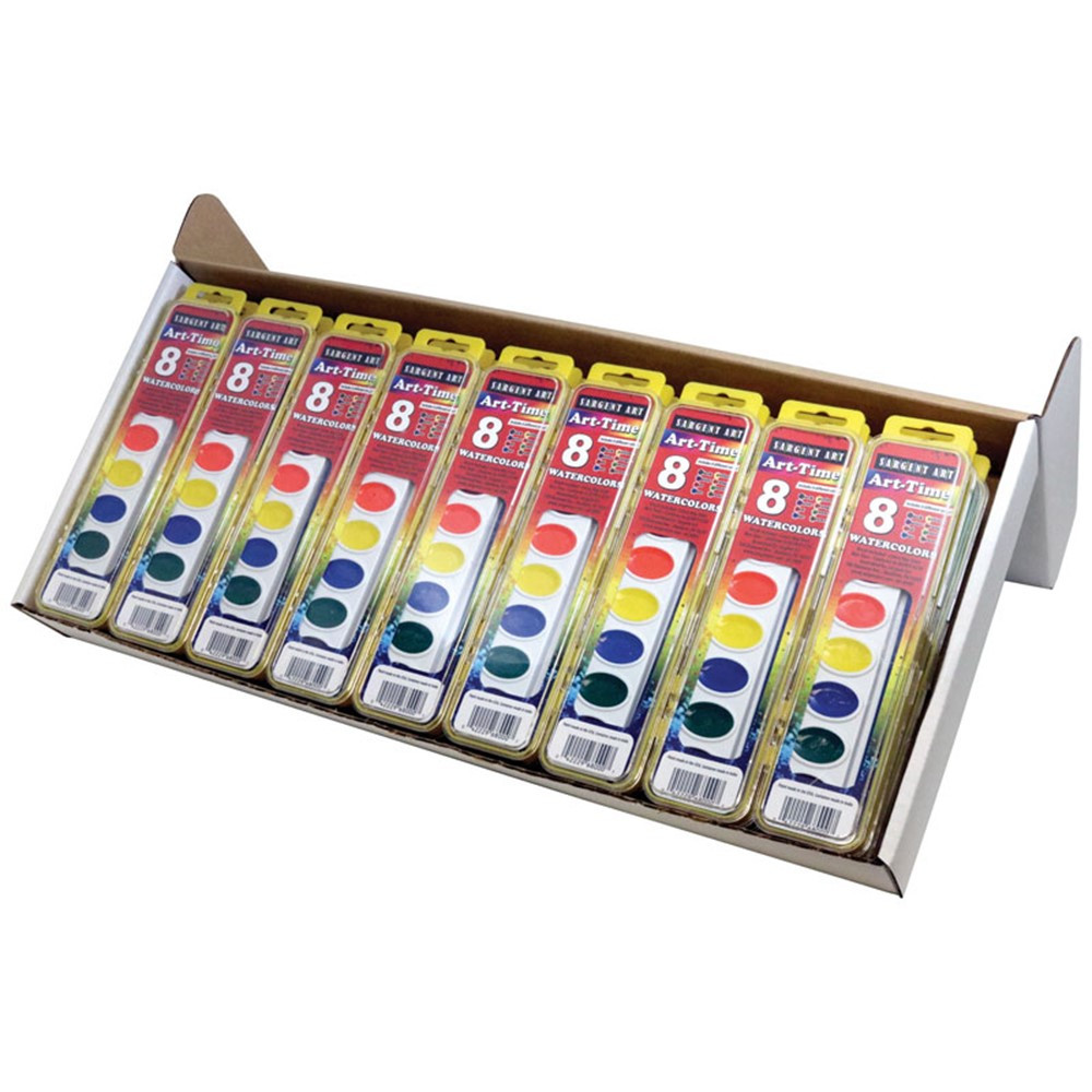 SAR668001 - 36Ct Art Time Watercolor Classpack 8 Color Sets W/ Brushes in Paint