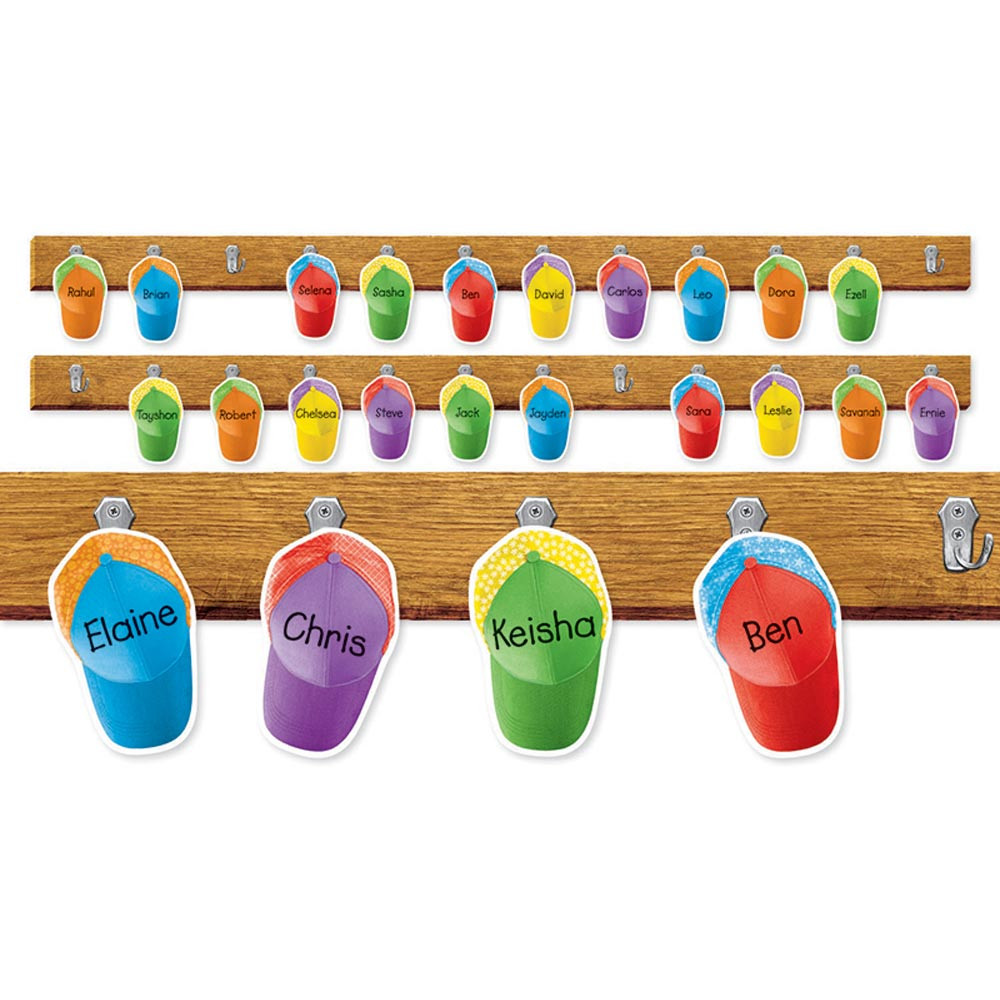 SC-565371 - Colorful Caps Mini Bulletin Board in Classroom Theme