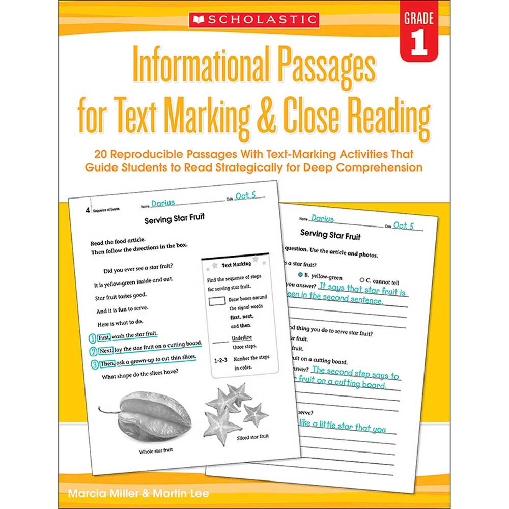 SC-579377 - Gr 1 Informational Passages For Text Marking & Close Reading in Comprehension