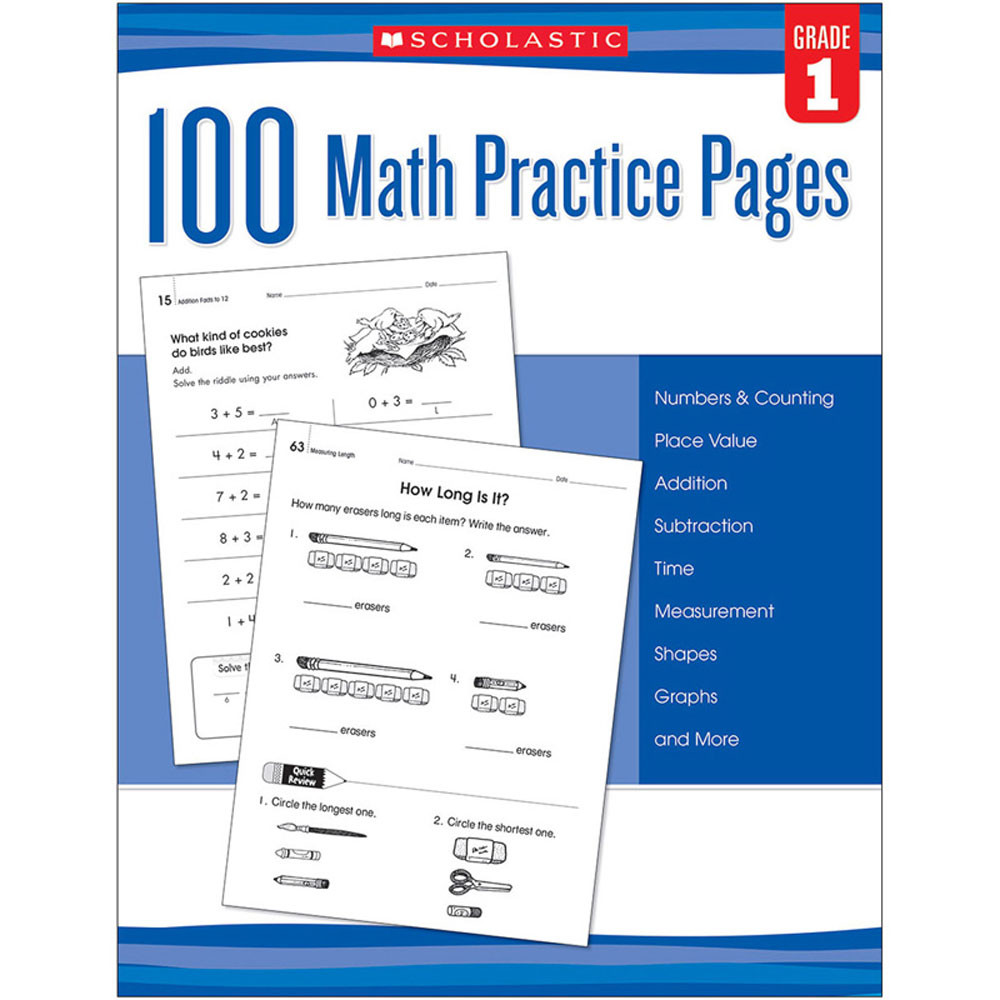 SC-579937 - 100 Math Practice Pages Gr 1 in Activity Books