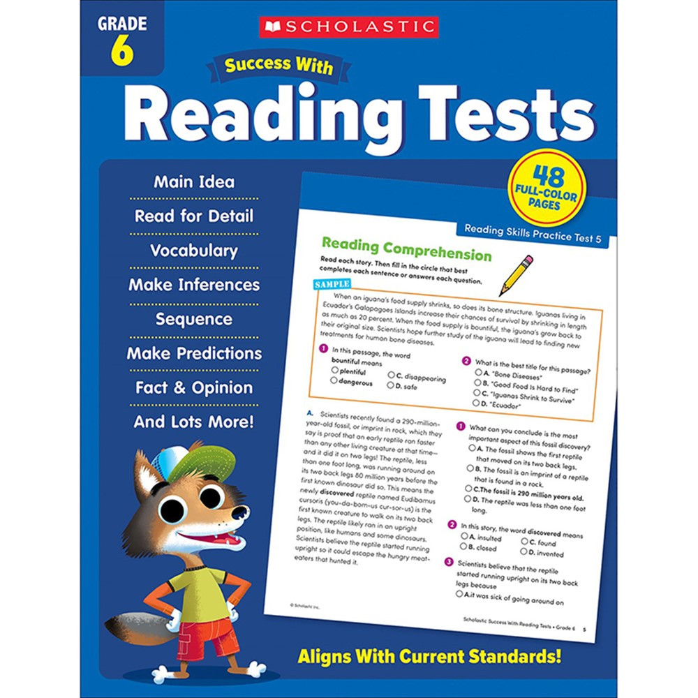 Success With Reading Tests: Grade 6 - SC-735551 | Scholastic Teaching Resources | Reading Skills