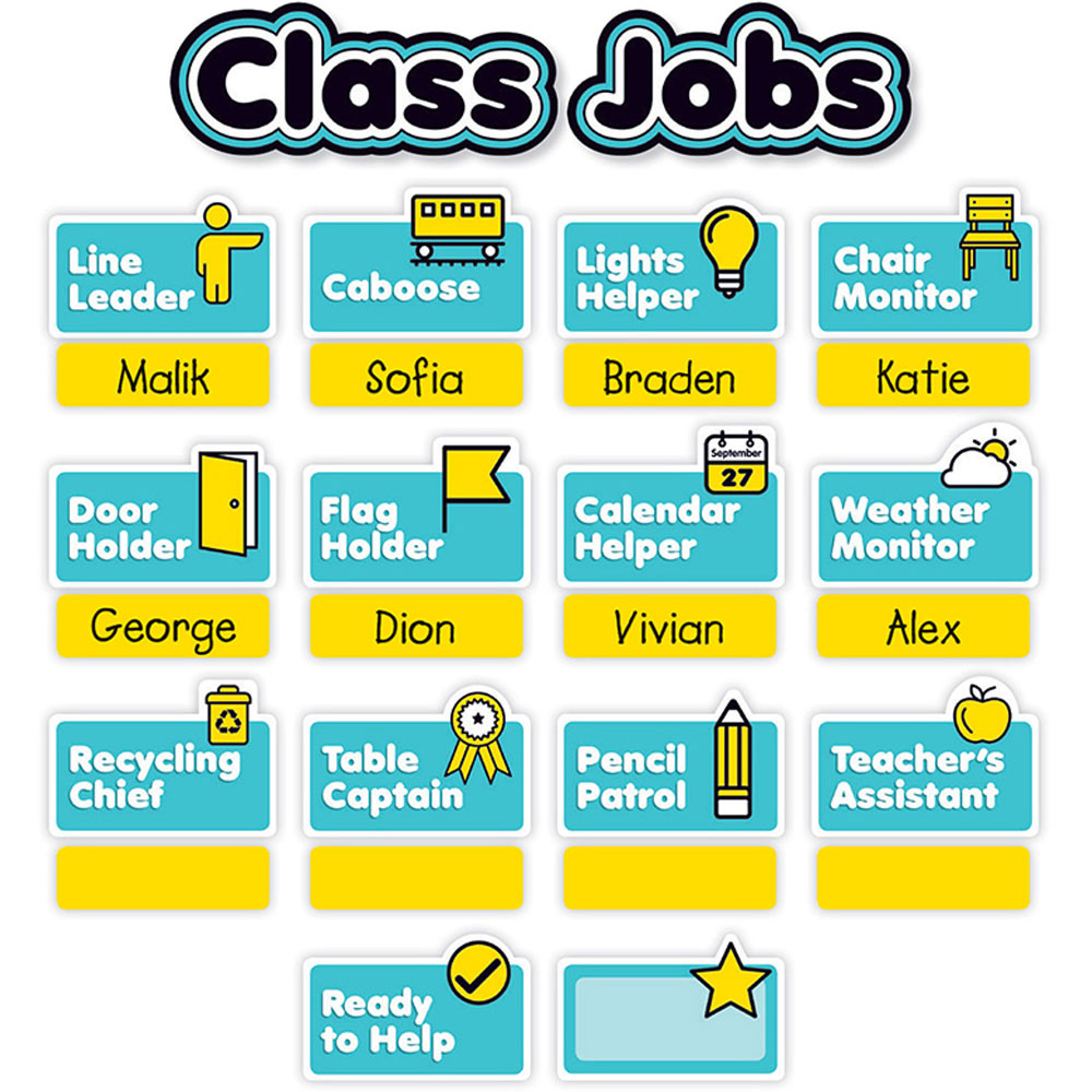 SC-823633 - Aqua Oasis Class Jobs Mini Bb in Classroom Theme