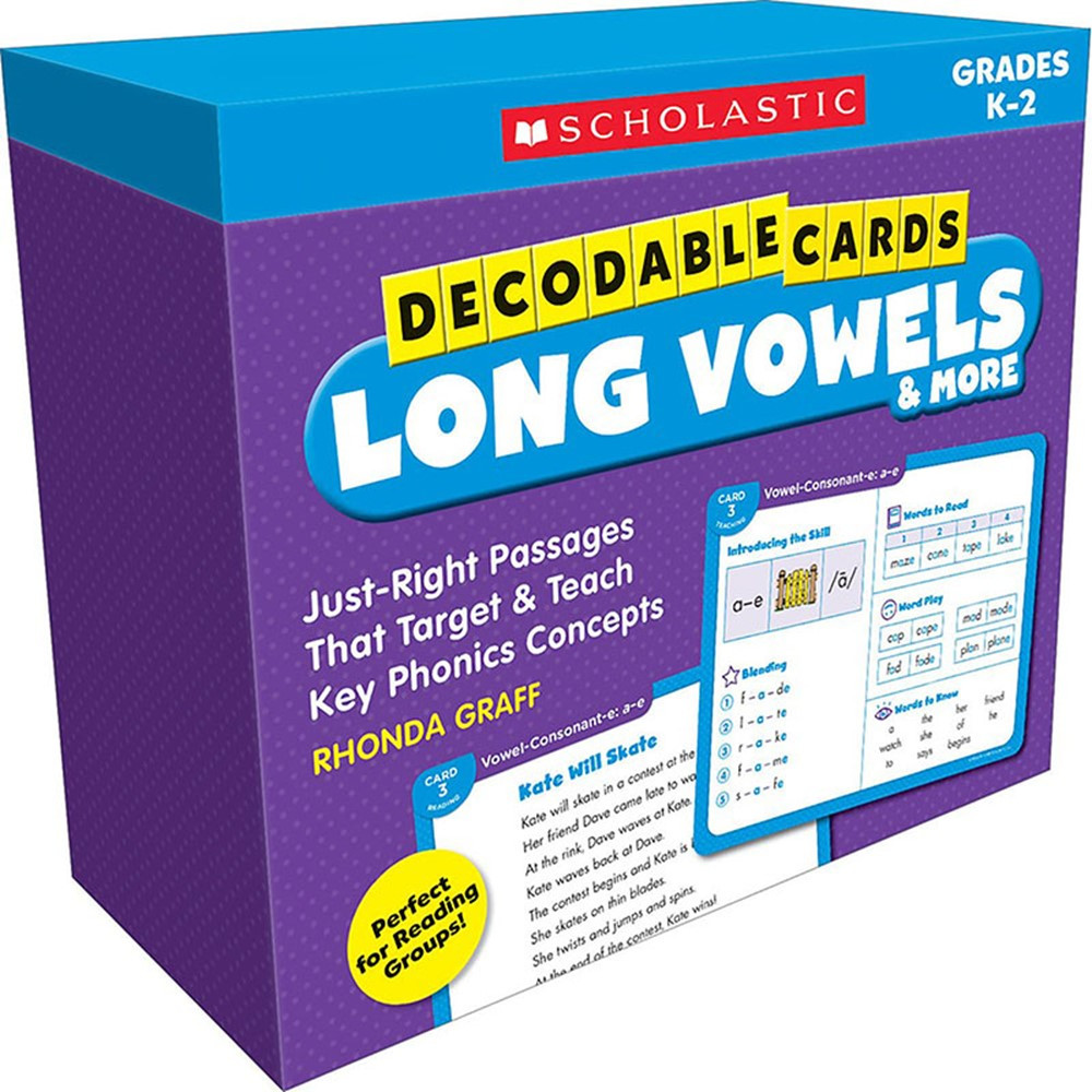 Decodable Cards: Long Vowels & More - SC-861431 | Scholastic Teaching Resources | Phonics