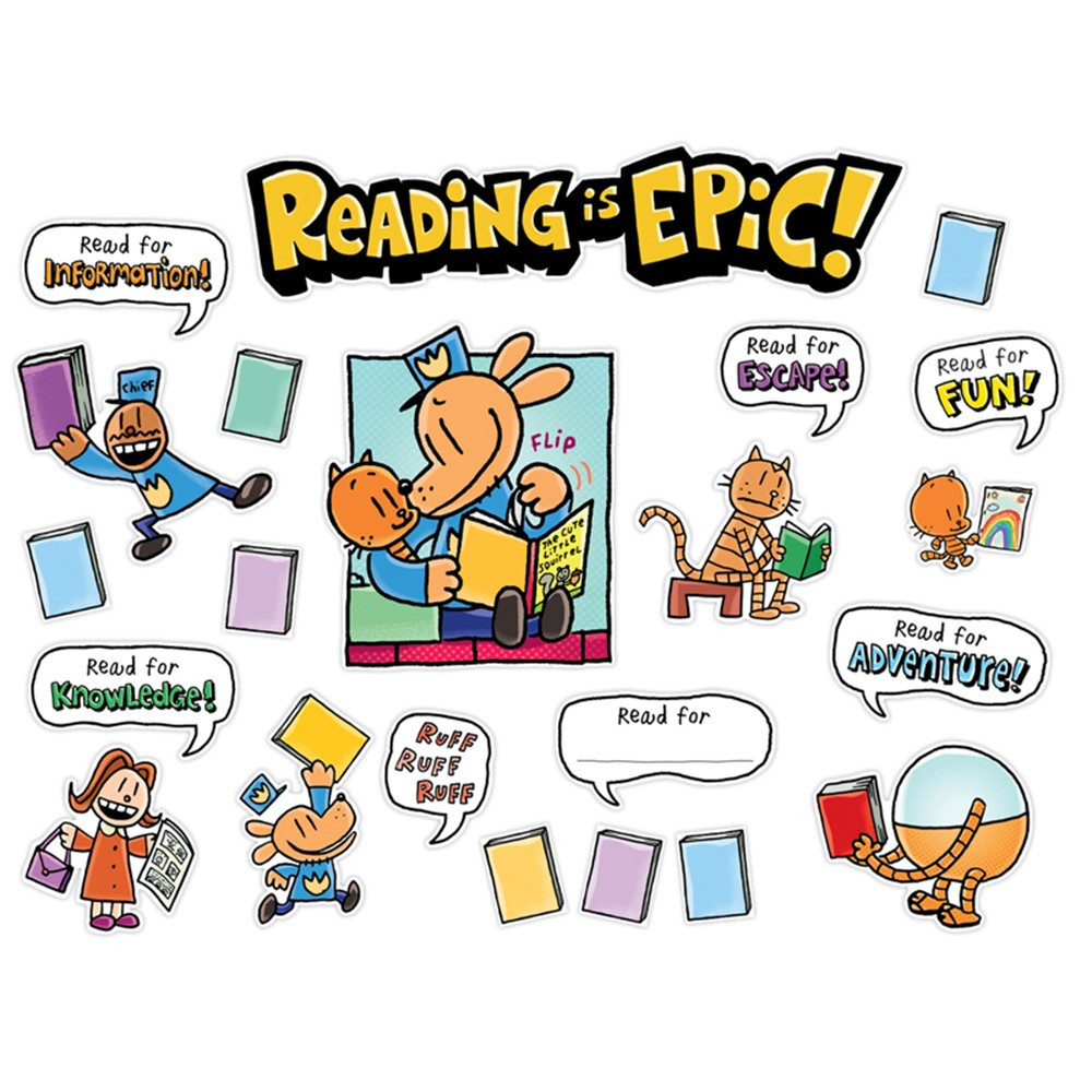 Dog Man Reading Is Epic! Bulletin Board Set - SC-862612 | Scholastic Teaching Resources | Classroom Theme