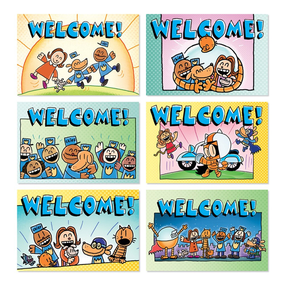 Dog Man Welcome Postcards, Pack of 36 - SC-862618 | Scholastic Teaching Resources | Postcards & Pads