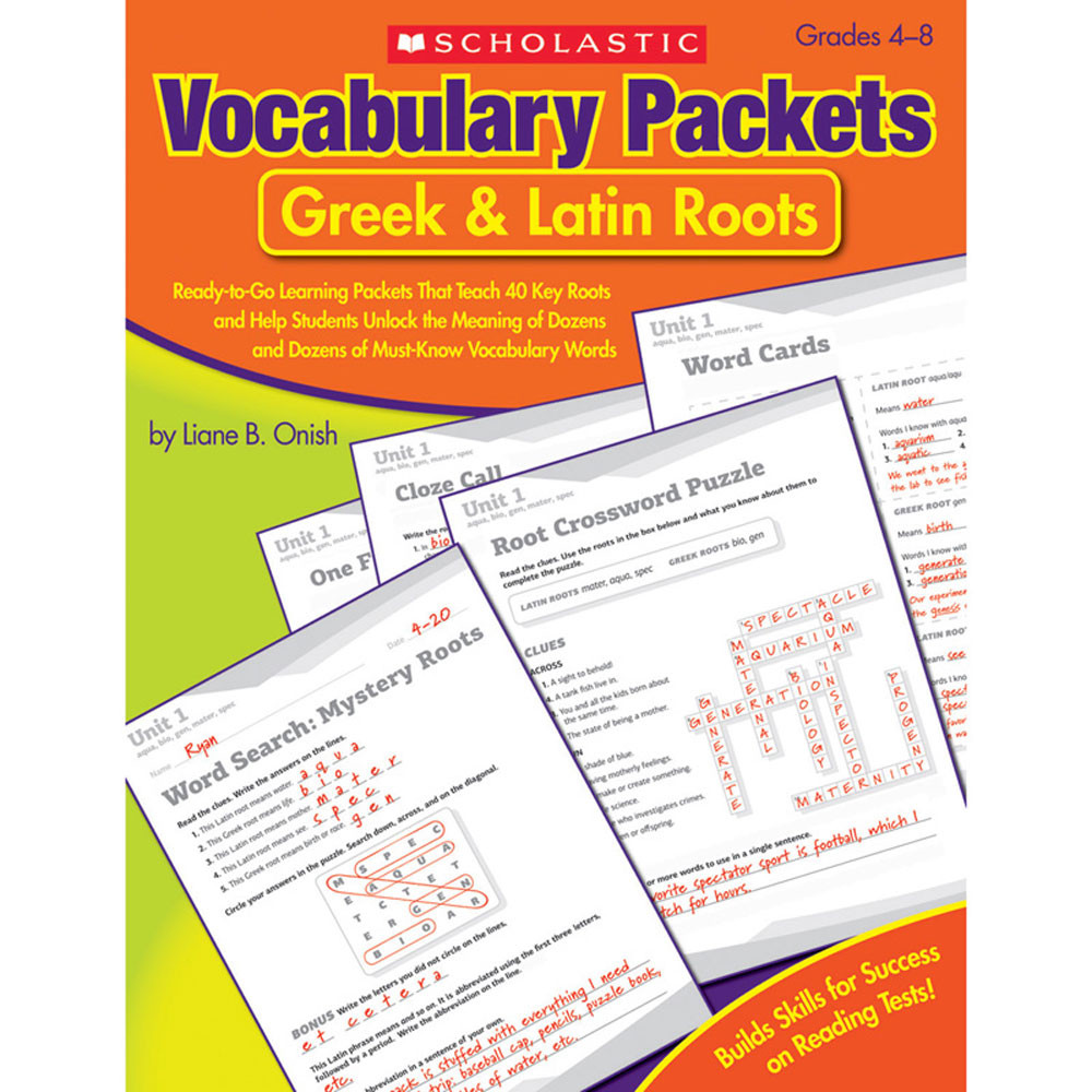 SC-9780545124126 - Vocabulary Packets Greek & Latin Roots Gr 4-8 in Vocabulary Skills