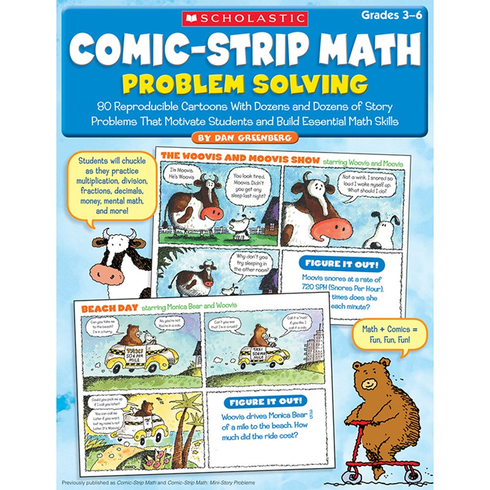 SC-9780545195713 - Comic Strip Math Problem Solving Gr 3-6 in Activity Books