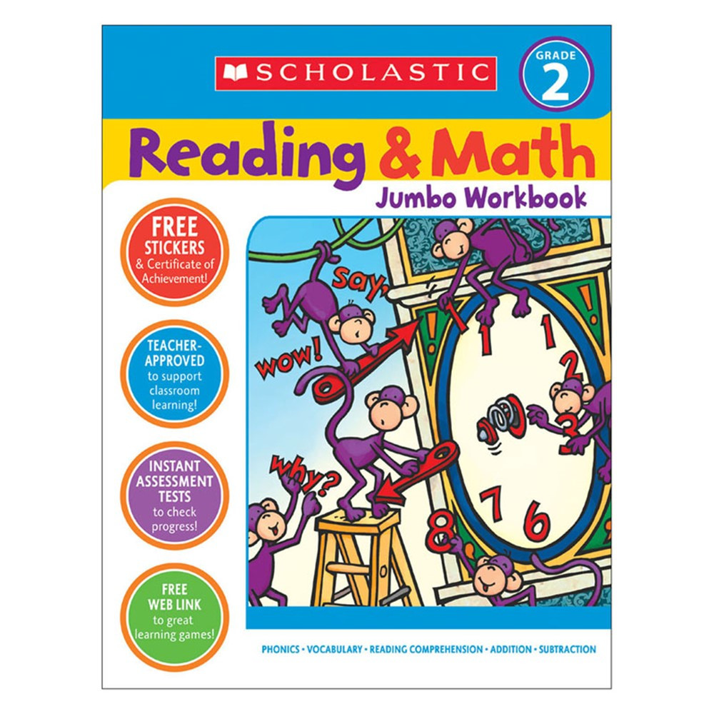 Reading & Math Jumbo Workbook: Grade 2 - SC-978601 | Scholastic Teaching Resources | Activity Books