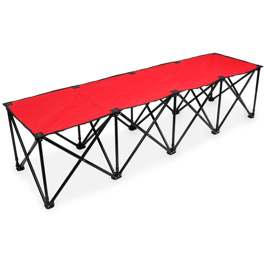 6-Foot Portable Folding 4 Seat Bench, Red
