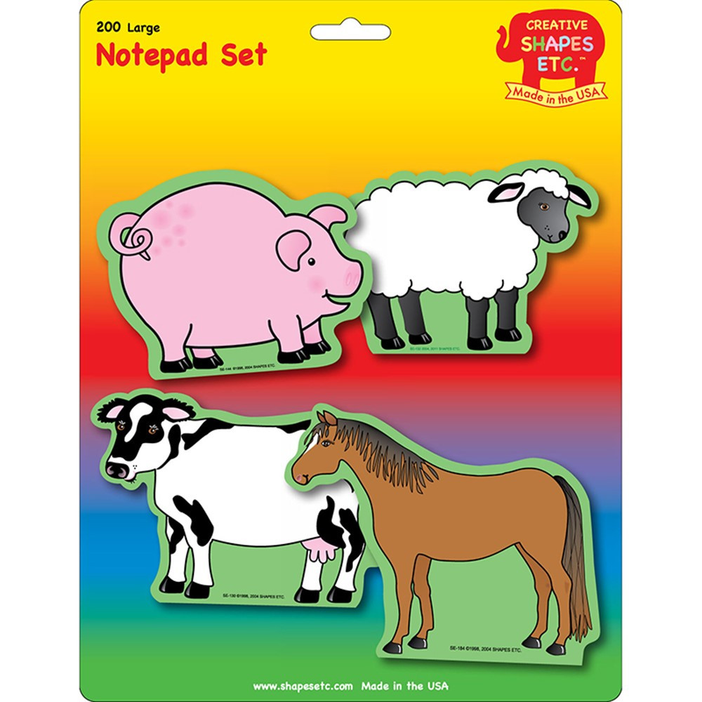 SE-7947 - Farm Animals Set Large Notepad in Note Pads