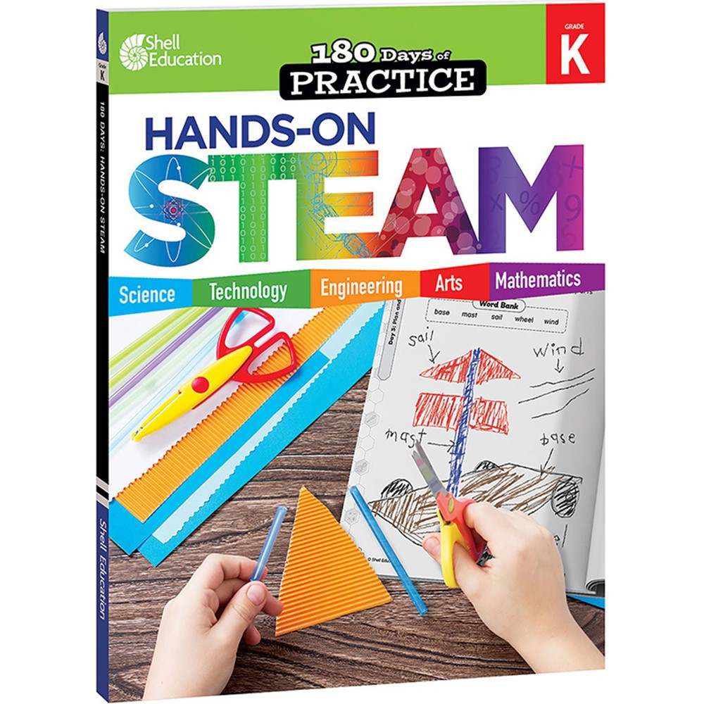 180 Days: Hands-On STEAM, Grade K - SEP29643 | Shell Education | Activity Books & Kits