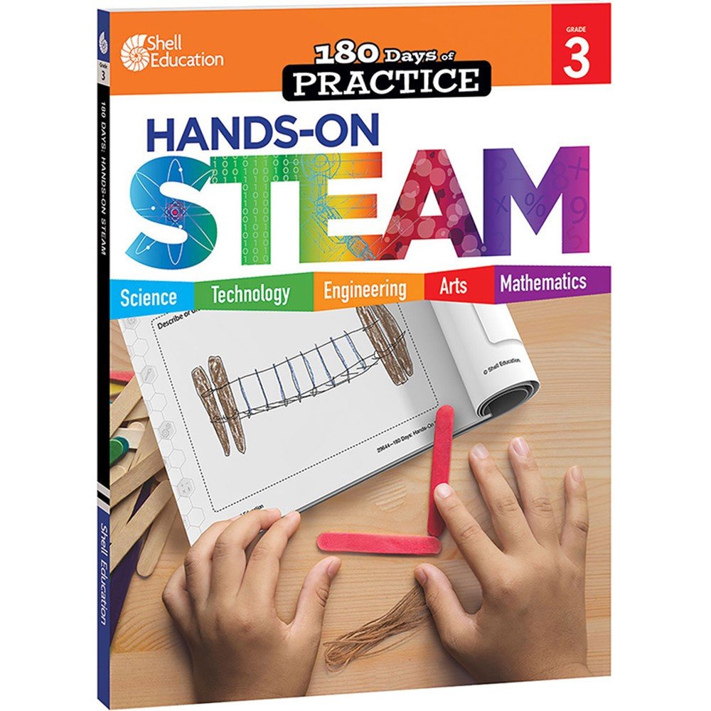 180 Days: Hands-On STEAM, Grade 3 - SEP29646 | Shell Education | Activity Books & Kits