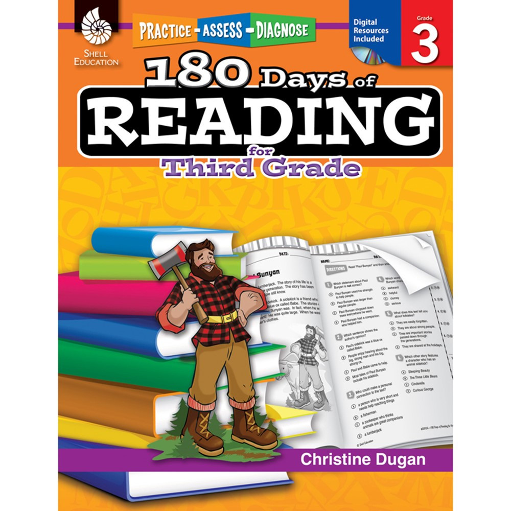 SEP50924 - 180 Days Of Reading Book For Third Grade in Reading Skills