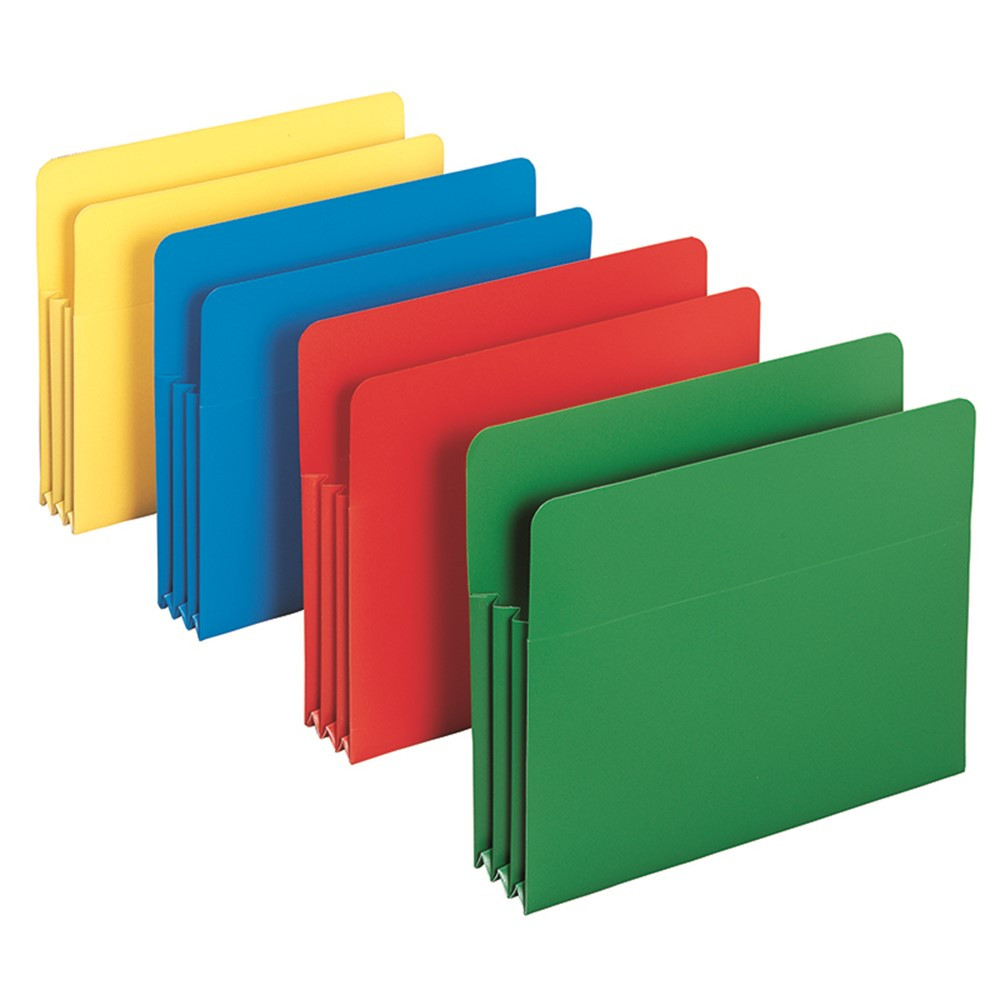 SMD73500 - Poly File Pockets 11-3/4W X 9-1/2H 4 Colors in Folders