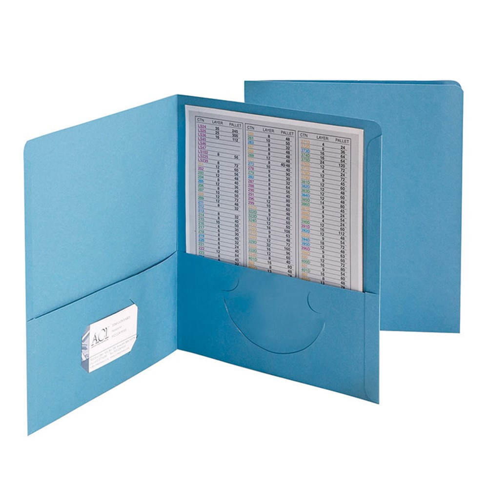 SMD87852 - Smead 25Ct Blue Standard Two Pocket Folders in Folders