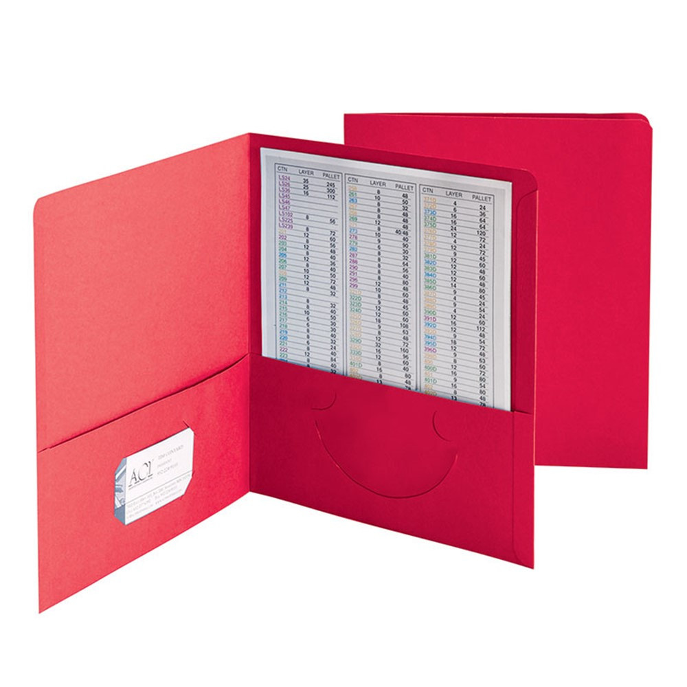 SMD87859 - Smead 25Ct Red Standard Two Two Pocket Folders in Folders