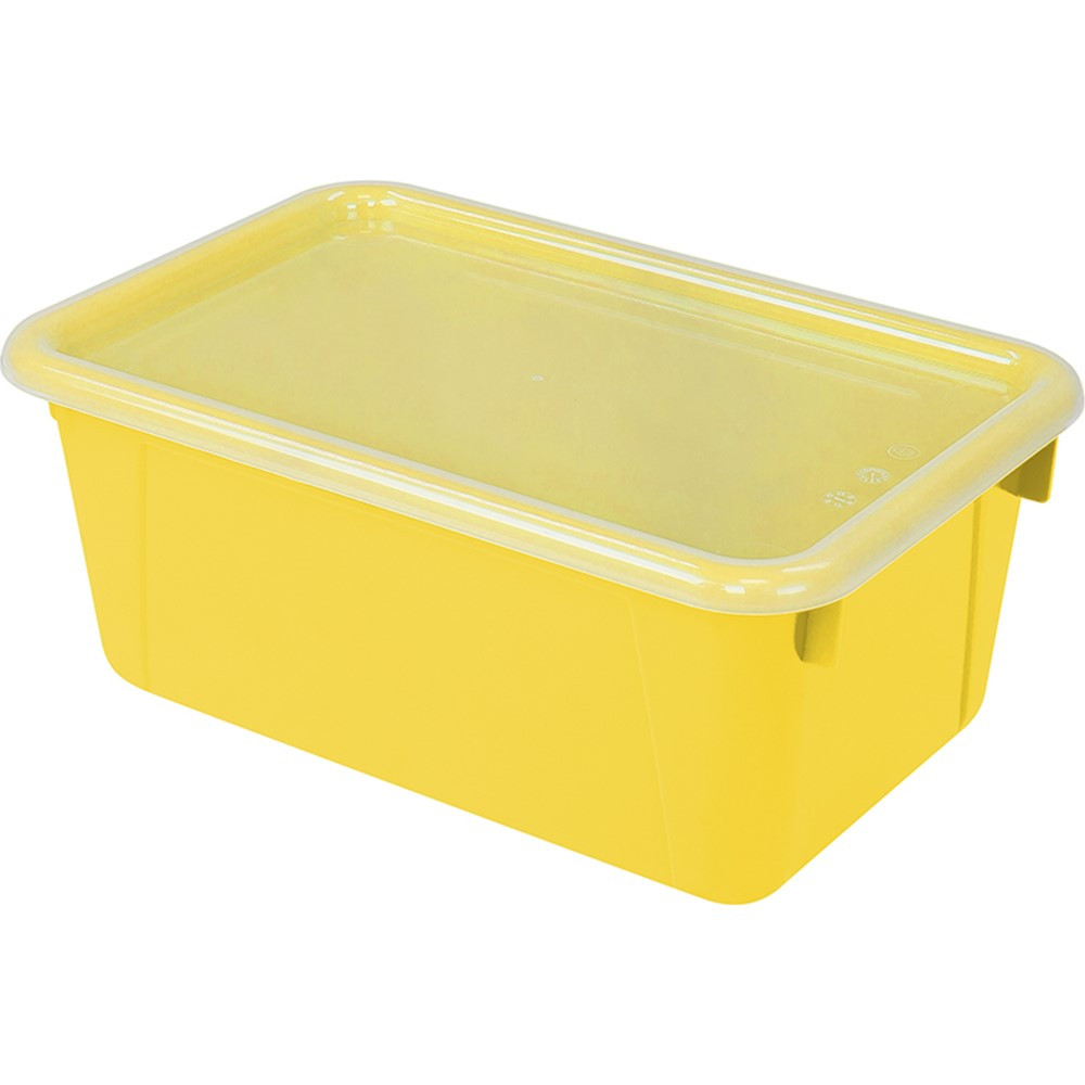 STX62410U06C - Small Cubby Bin With Cover Yellow Classroom in Storage Containers