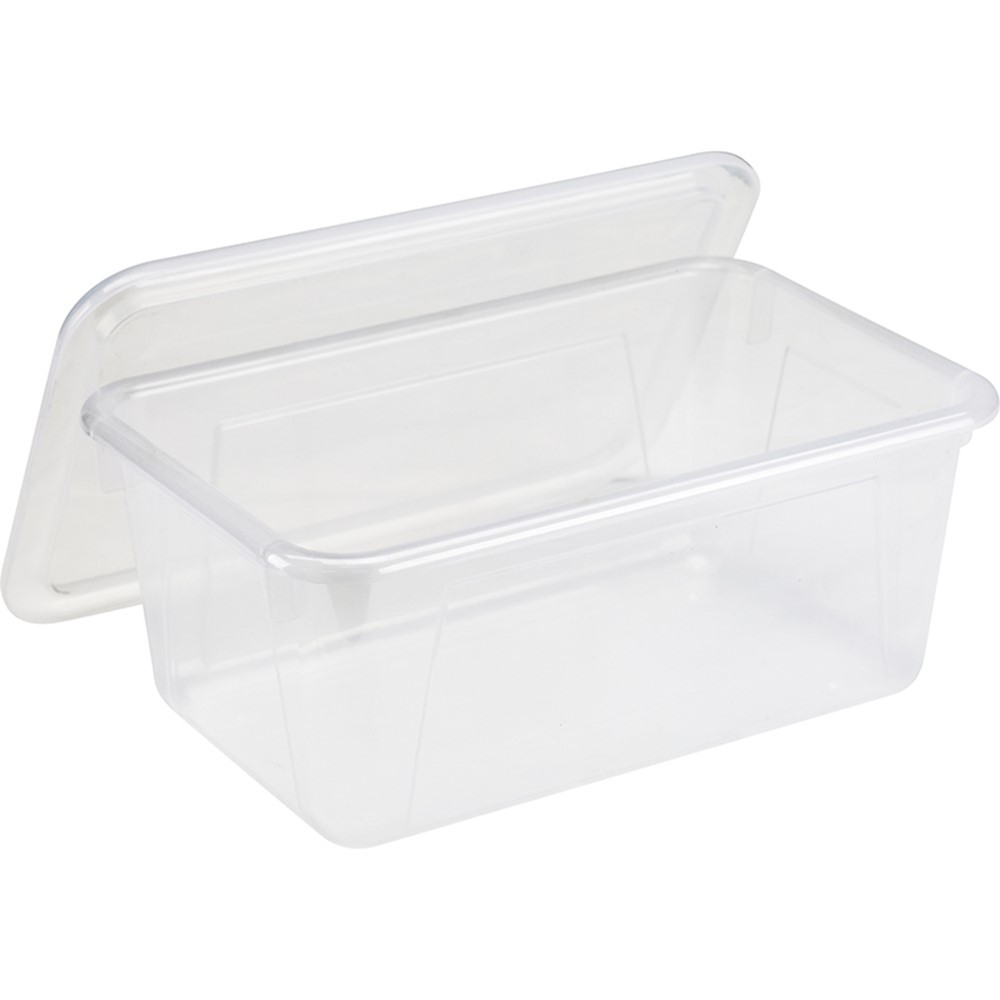 Small Cubby Bin with Lid, Clear - STX62436U05C | Storex Industries | Storage Containers